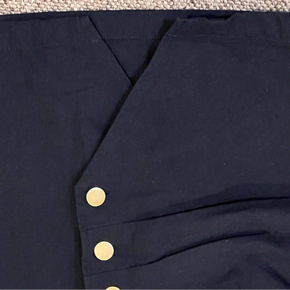 FINAL TOUCH BOHME black dress button front ruching size large 100%  cotton - Picture 7 of 9